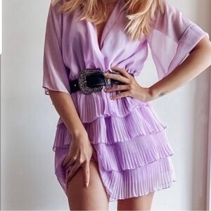Zara new with tags ZARA PLEATED DRESS
COLOR: LIGHT LILAC